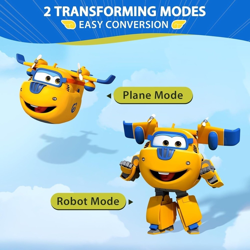 Super Wings - 5' Transforming Donnie Airplane Toys Vehicle Action Figure Plane - Picture 2 of 5